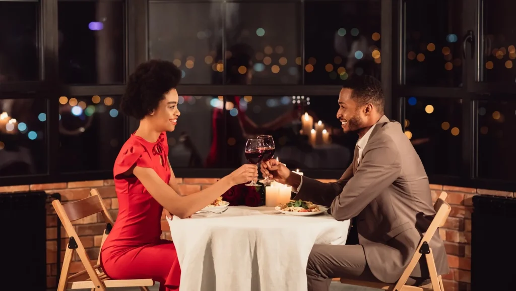 Shared Moments in a Romantic Dinner